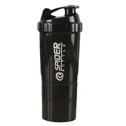 500Ml Protein Shaker Cups with Powder Storage Container Mixer Cup Gym Sport Water Bottles with Wire Whisk Balls Drinkware