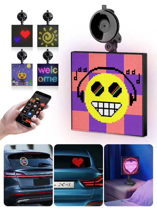 Smart LED Pixel Display, APP Control Display with 32X32 Programmable LED Display on Car Rear Window , Business Advertisement
