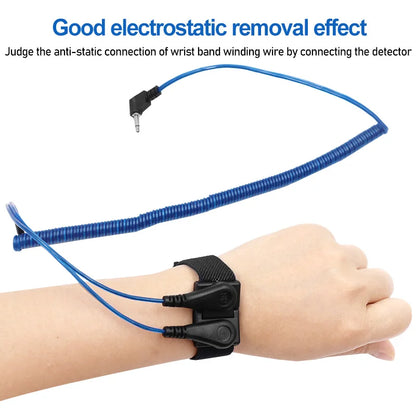 1 Set Anti-Static Wrist Strap ESD Discharge Band Adjustable Bracelet Grounding Wire Wristband Sensitive Electronics Repair Tools